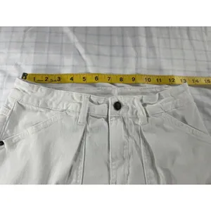 White High Rise Utility Cargo Pants Jeans Size 6 Straight Wide Leg Carpenter thumbnail 5