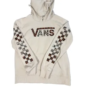 Vans Hoodie Womens Medium Cream Animal Print Checkerboard Fleece Pullover Casual thumbnail 11