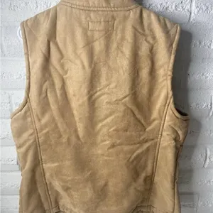 Vtg Women's lg Full Zip Vest caribbean joe let go 104521 Tan Southern Western thumbnail 2