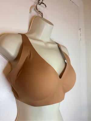 NEW VertVie Wireless Jelly Bra Seamless Push-Up T-Shirt Bra Size Light Tan NWT thumbnail 3