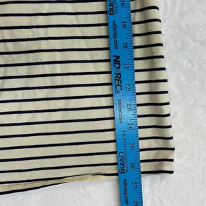 Maurice's Vintage Y2K Striped Extra-Long Cami Tank Top Cream Black thumbnail 3