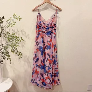 En Saison Arlie Midi Dress with Tie Straps in Blush Blue Floral Size Small NWT thumbnail 6