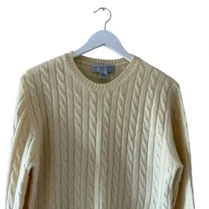 Sutton Studio Cashmere Cable Knit Cream Ivory Crewneck Swearer SZ XL #2255 thumbnail 2