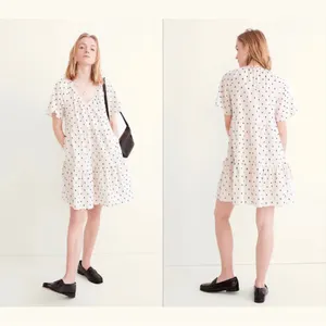 madewell cotton-linen lorelei clip polka dot mini dress thumbnail 4