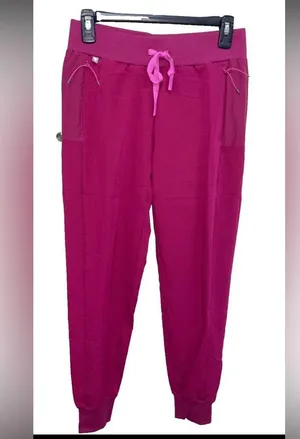 NWT Figs Cambridge Slim Jogger Scrub Pants - Dark Magenta slim Pettit XXS thumbnail 3