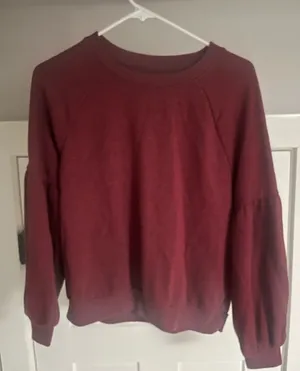 Aerie Deep Red Crew Neck Sweater thumbnail 1