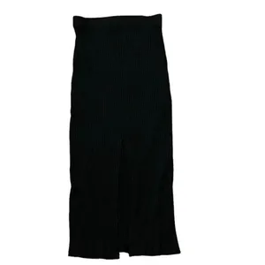 Zara Black Ribbed Midi Skirt(Size Medium) thumbnail 4