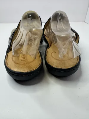 Born Black Leather Comfort Slide On Thong Sandals Women's Size 8 thumbnail 5