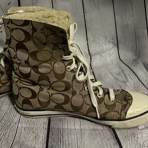 Coach - Logo High Tops - Shearling Lined - 8.5 - Brown thumbnail 4