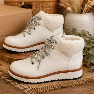 Cliffs by WHITE MOUNTAIN Cream Lace-Up Ankle Booties thumbnail 1