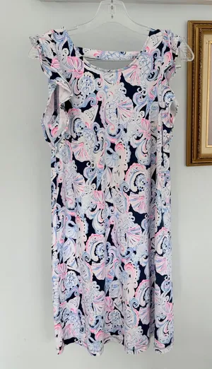 Lilly Pulitzer Dani Ruffle Sleeve Dress Size S It's for‎ shore thumbnail 1