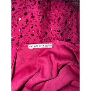 Lucy In The Sky Pink Sequin Mini Dress‎ Spaghetti Straps Party Clubwear, Size S thumbnail 4