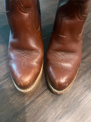 Wolverine Chestnut Brown Leather Western Heeled Boots 7.5 thumbnail 5