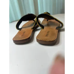 7 Vintage archival Miu Miu jeweled leather thong sandals gemstone embellishments thumbnail 6