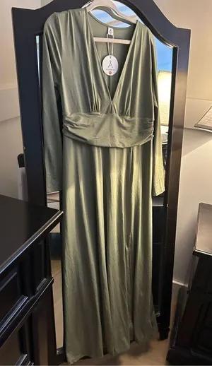 NEW Deep V Neck High Waist Slit Evening Maxi Dress XL thumbnail 6