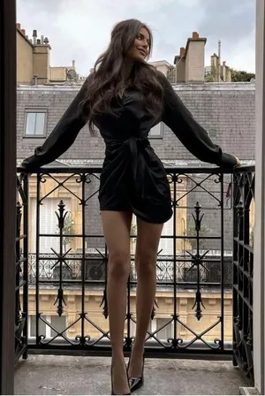 ZARA Black Satin Dress thumbnail 1
