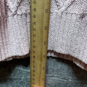 Vintage‎ Chaps Classics Sweater XL Pink Y2K Metallic Cable Knit Cozy Pullover thumbnail 4