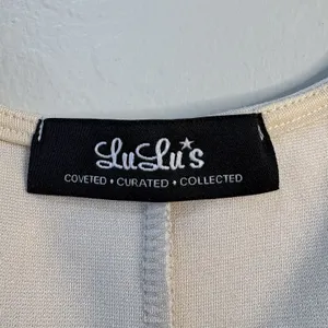 Lulus Fitted‎ Stretch Dress That Thing You Do Bodycon Deep V Ivory Size S thumbnail 4