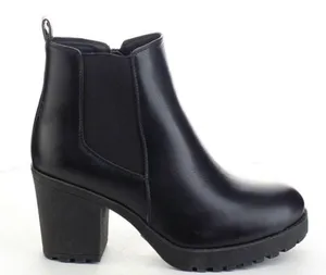 Refresh Black Chunky Lug Sole Slip On Bootie thumbnail 4