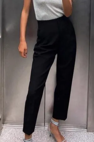 Basic Elastic Waist Ankle Joggers in Black With Pockets XS NWT thumbnail 1