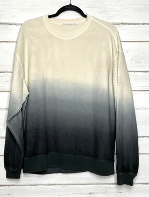 Moon Ryder Small Corded Crewneck Sweatshirt Cream Gray Cotton Long Sleeve thumbnail 1