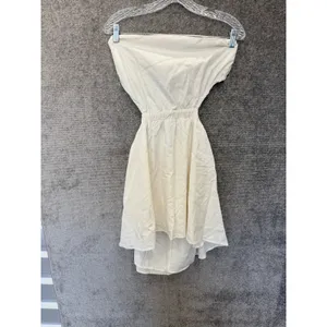 Petal‎ & Pup Dress Womens L White Strapless High Low Linen Blend Cutout New thumbnail 3