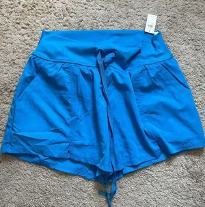 Aerie NWT The Hugger Home Run Shorts in Blue Pockets Drawstring Size Small thumbnail 4