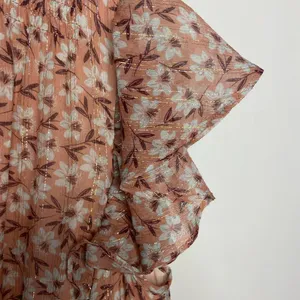 REBECCA TAYLOR Lucia Pink Floral Gold Metallic Dress Size 4 thumbnail 10