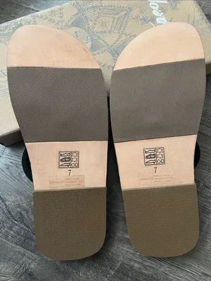 Free People Black Suede Double-Ring Slide Sandals thumbnail 4