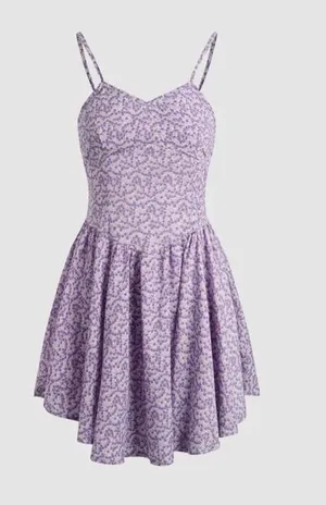 Cider Floral Purple Mini Dress thumbnail 1