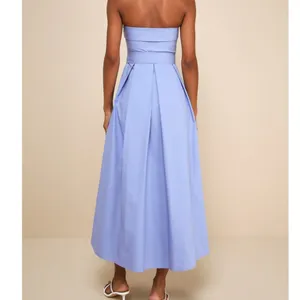 NEW Lulus Trendsetting Choice Periwinkle Strapless A-Line Midi Dress Medium thumbnail 5