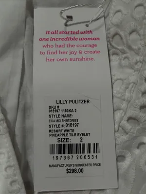 NWT Lilly Pulitzer White Eira Pineapple Eyelet Midi Shirtdress Cotton size 2 thumbnail 8