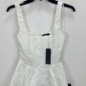 Lulus Radiant Flair Ivory Floral Jacquard Bustier Skort Romper Bridal XS NWT thumbnail 6