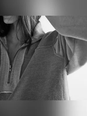 Free People We the Free Kassey Half Zip - Heather grey combo - Small thumbnail 4