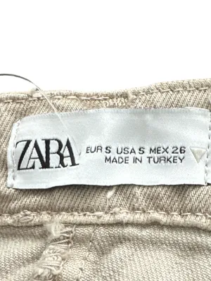 Zara Small Washed Black Denim Strapless Corset Bustier Tube Top Front Slit S thumbnail 2