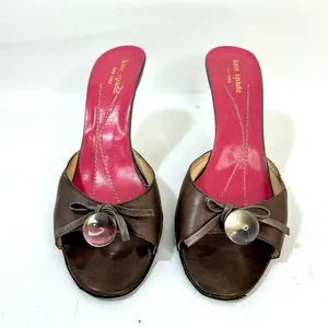 Vintage Kate Spade Crystal Ball Brown Leather Heels size 7 thumbnail 2