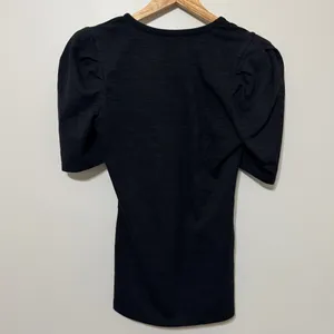 Free People Ellery Puff 3/4 Sleeve V Neck Top Size Large Black thumbnail 5