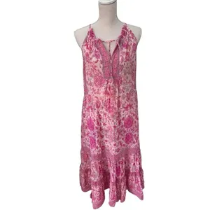 Rebecca Taylor Dreamweaver Print Silk Midi Dress Pink 8 thumbnail 2