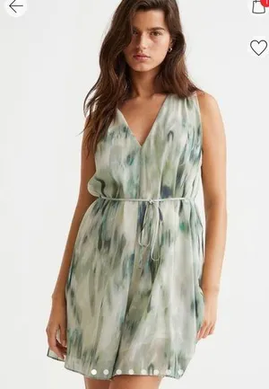 H&M Chiffon Patterned Dress Romper thumbnail 1