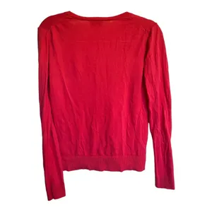 Ann Taylor LOFT Hot Pink Long Sleeve V-Neck Button Down Sweater Size Small thumbnail 4