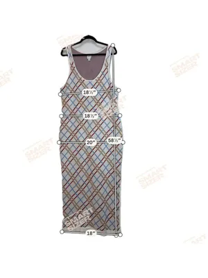 Maeve XL Knit Maxi Dress Plaid Sleeveless Side Slit Viscose‎ Blend Women thumbnail 6