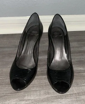 Westies Black Slip On Peep Toe Business Casual Heels Size 8 thumbnail 1