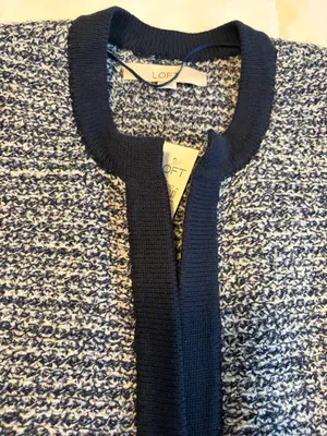 NWT LOFT Bouclé Cardigan Sweater Small Open Front Soft Classic Z16 thumbnail 8