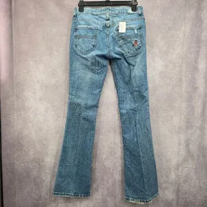 Mossimo Supply Co Denim Blue‎ Jean Flare Bottoms Floral Pants Junior Size 7 thumbnail 4