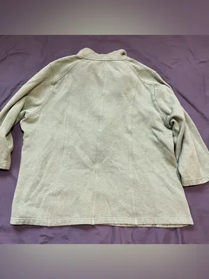 Coldwater Creek Sweater Women XL Green Fleece 1/4 Zip Pullover Pocket 3/4 Sleeve thumbnail 5