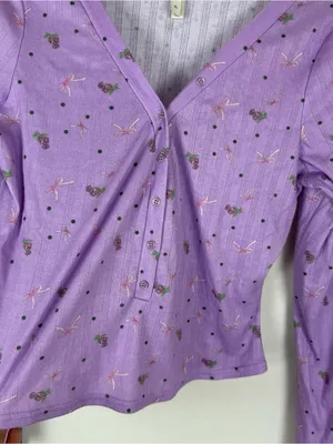 For Love & Lemons Victoria's Secret Pointelle Long Sleeve Pajama Set thumbnail 9