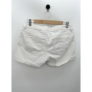 Express Shorts Women‎ 6 White Denim Cotton Blend Rolled Cuff Pockets thumbnail 2
