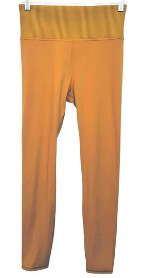 156 | Vuori Studio Ribbed High Rise Active‎ Leggings Turmeric Women Small thumbnail 1