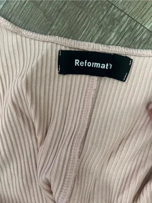 Reformation Pale Blush Ribbed Bustier-Style Tee thumbnail 10