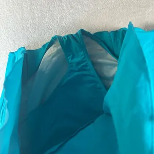 Lands' End Womens Plus Size‎ 18 Teal Blue Ruffle Swim Skirt Attached Brief thumbnail 3